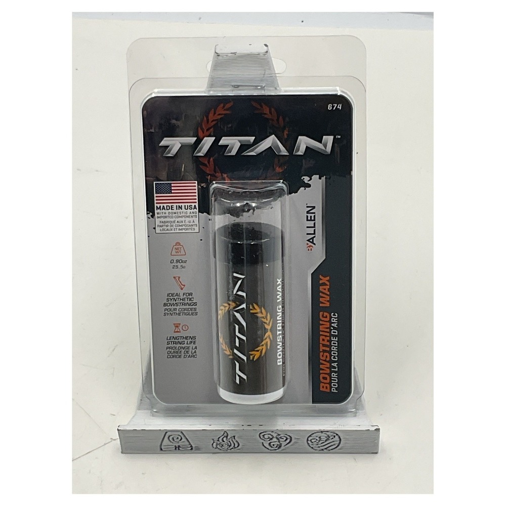 Titan by Allen Bowstring Wax 0.90oz for Synthetic Strings Made in USA 674A‎